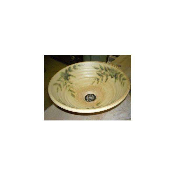 真山窯 陶芸手洗い鉢 黄瀬戸南天 31cm 中 : 廣美陶房 - 通販 