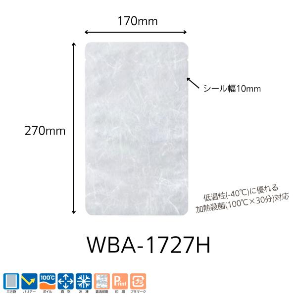食品包装袋 明和産商 バリアー ボイル 雲流印刷 WBA-1727H（170×270