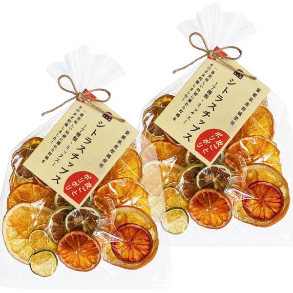 げんき本舗 【シトラスチップス】巾着 ５０ｇ ２袋セット 送料込み そのまま食べれる 砂糖 合成保存料 着色料 香料 不使用