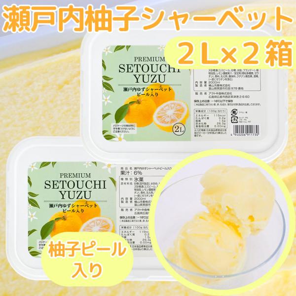 瀬戸内ゆずシャーベット ピール入り ２L 2個 送料込み 業務用 アクト中食 柚子