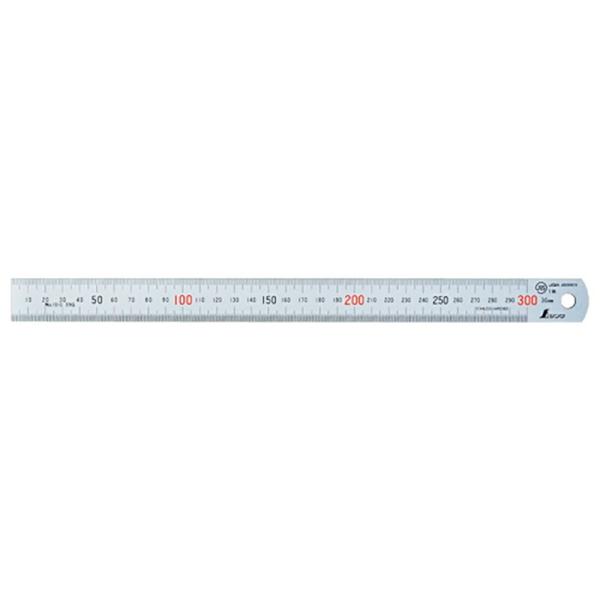 直尺 シルバー 30cm 赤数字入 JIS 13013