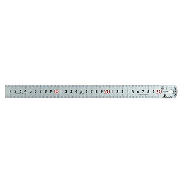 ピックアップスケール シルバー30cm cm表示 上下1mmピッチ 赤数字入 JIS  13134