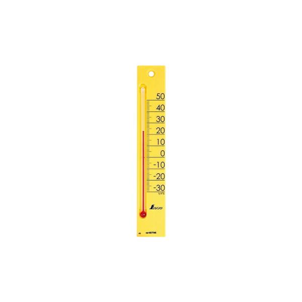 温度計  プチサーモ  スクエア  たて  ２０cm  イエロー 48796　広島工具　シンワ測定