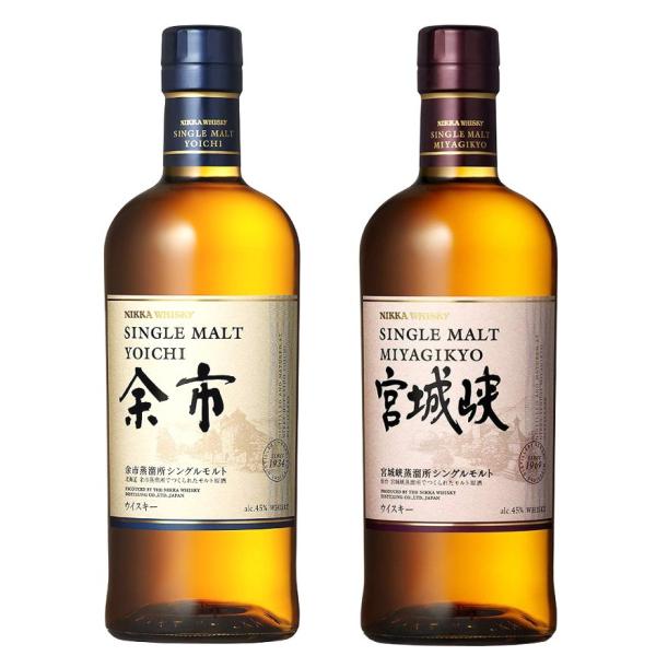 ニッカシングルモルト 宮城峡 余市 箱無し 45度 700ml 各 ニッカシングルモルト 宮城峡 余市 箱無し 45度 700ml 各
