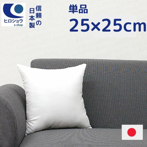 ほこりの出にくい ヌードクッション 25×25cm 正方形 日本製 寝れる クッション 中身 大きい 腰クッション クッションBODY  クッションカバー 洗える