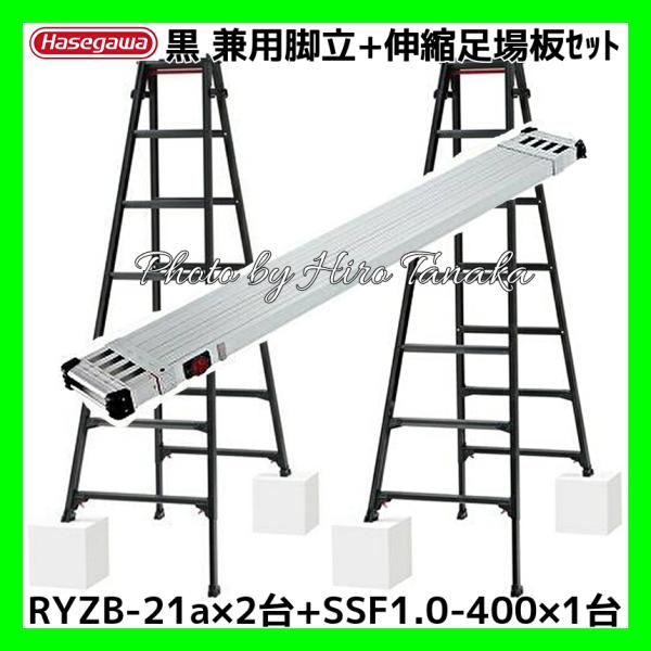 長谷川工業 ハセガワ アルミ はしご兼用脚立 脚部伸縮 7尺 RYZB-21a×2