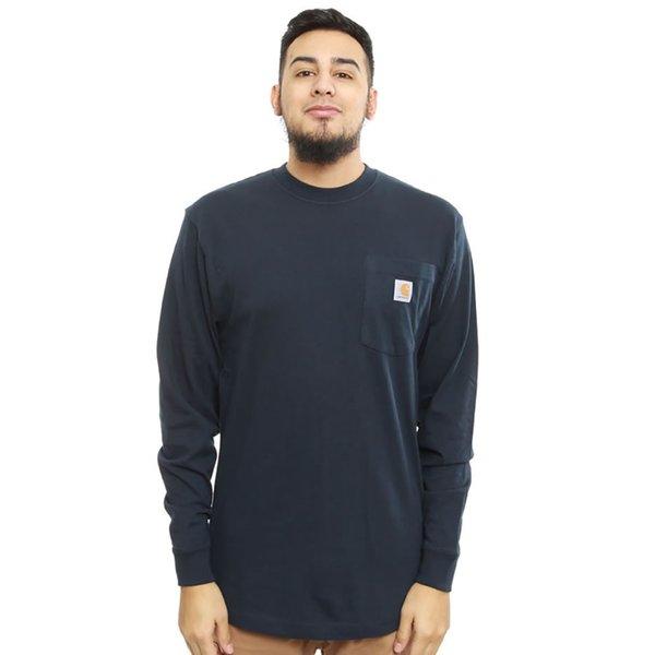 CARHARTT (カーハート) US企画 ロンT ロングTシャツ 長袖 K126 Loose Fit Heavyweight Long-Sleeve Pocket T-Shirt Navy :5398-navy:HIS HERO IS BLACK 通販 carhatt loose fit ロングTシャツ
