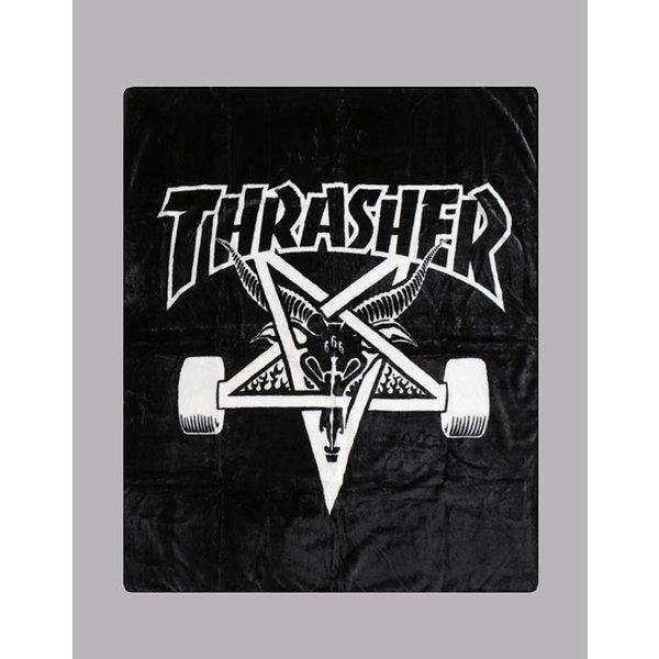 Thrasher Magazine スラッシャー New売り切れる前に ブランケット 毛布 Us企画 Skategoat Blanket Black Skate Punk Core 寝具 スケボー インテリア Sk8 スケートボード Hard