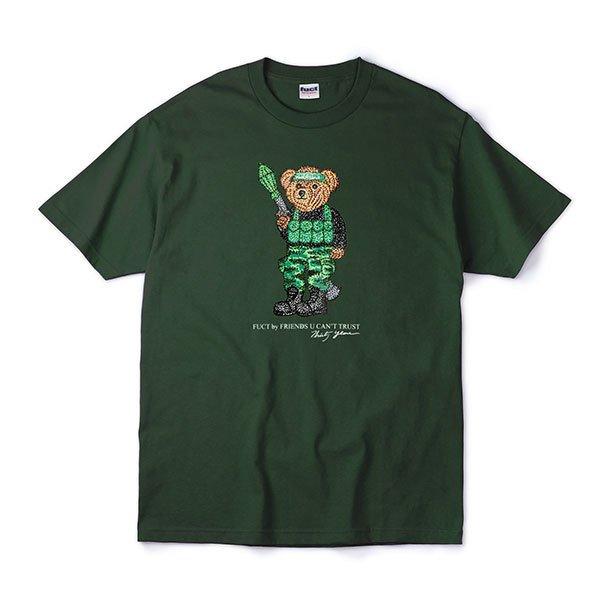 FUCT（ファクト） US Tシャツ FREEDOM BEAR T-SHIRT GREEN メンズ
