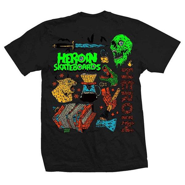 Heroin Skateboards (ヘロイン) Tシャツ Life T-Shirt Black スケボー 