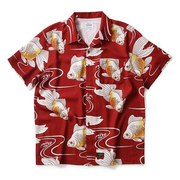 FUCT Fuct (ファクト) アロハシャツ KOI FISH ALOHA RED : HIS HERO IS 