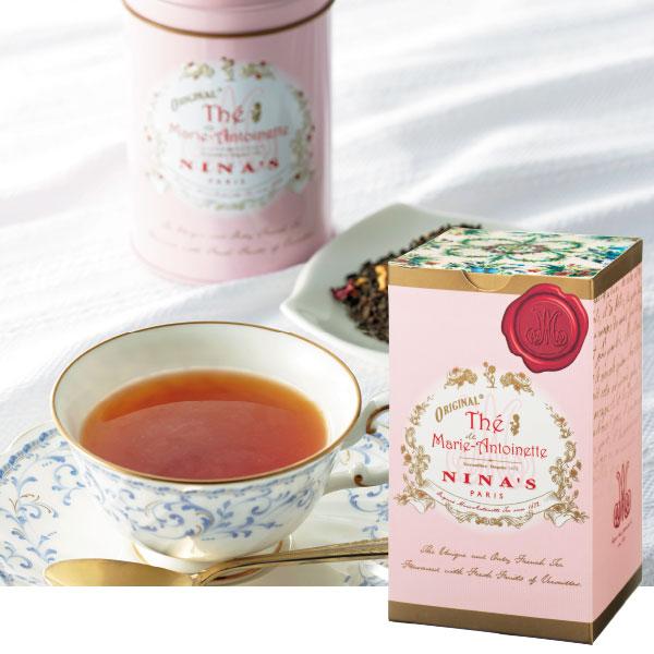 【フランス】ニナス マリーアントワネットティー上質なセイロン茶葉に、ベルサイユ宮殿の王立菜園で育った新鮮なりんごを使用し香り付けしました。【内容】1缶：100g 【サイズ】1缶サイズ：直径約7cm、高さ約13cm 【産地】原産国、ブレンド国...