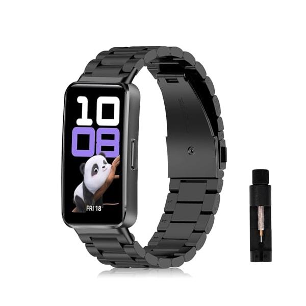[対応機種] ステンレスバンドはスマートウォッチ Huawei Band 10/Band 9/Band 8 に対応します。ご注意：スマートウォッチ本体含まれておりません。[プレミアム素材] 高級感が溢れる質感、耐久性の高いステンレススチール...