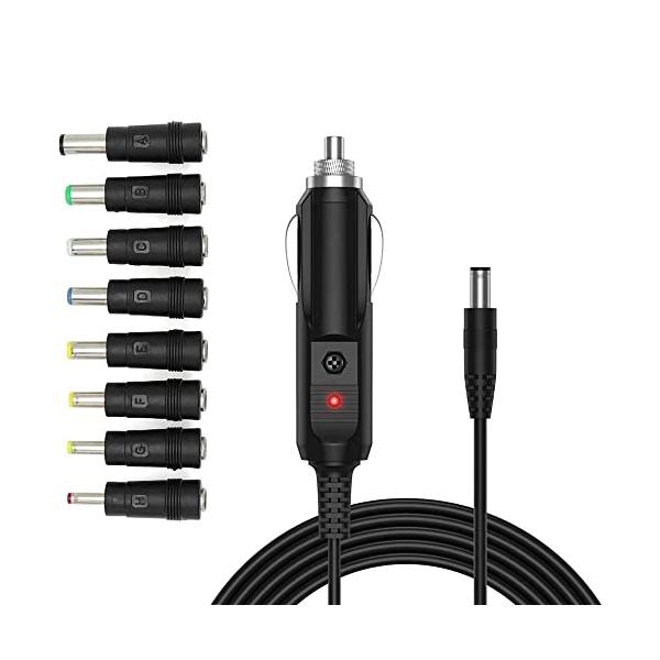 1.DCカーシガーライター延長ケーブル。 DC 5.5 x 2.1mmのコネクターへの車のシガーライターの男性プラグ、車/車/自動DCのタバコの電源のためのスーツ。2.スーツ電圧：12V。 電流：10A、電力：120W。 ケーブル長：1.5...