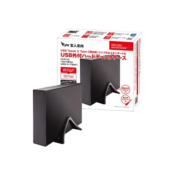 他サイト： 玄人志向 外付け 3.5 型 SATA 接続 HDD / SSD ケース USB3.2 Gen2 対応 最大容量 32TB かんたん組み立て 【国内正規品】 GW3.5AM-SU3G2Pの商品画像
