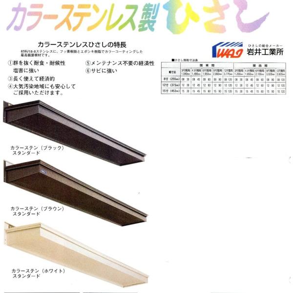 ひさし ステンレス スタンダード庇 1560 出巾15寸長さ6尺(1950）mm