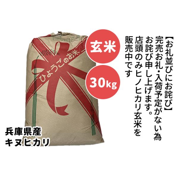 完売】 令和7年度産 兵庫県産 キヌヒカリ 米 コメ 新米 玄米 30kg 数量