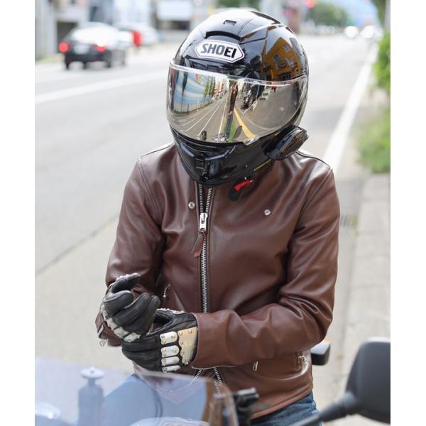 ダブルライダースジャケット ブラウン ゴートレザー セール】 【別注】DENIM×TOMORROWLAND ゴートスエード ダブル