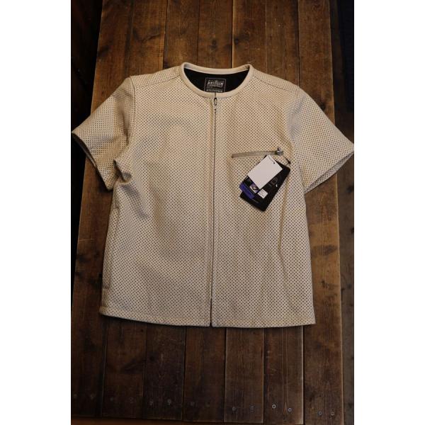 カドヤ（KADOYA） 【PL-LEATHER TEE】 パンチングレザーTEE 半袖革TEE