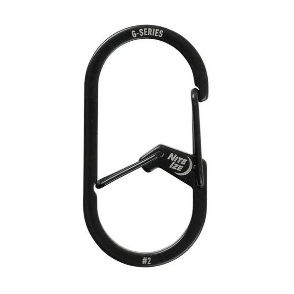 他サイト： 【ゆうパケットで送料無料】NITE IZE NI59183 Gカラビナー #2 ブラック Gカラビナー Gシリーズ G型カラビナ ナイトアイズ シームーンの商品画像