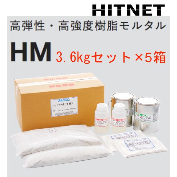 高弾性・高強度樹脂モルタル　アルプロン　HM　3.6kg×5セット