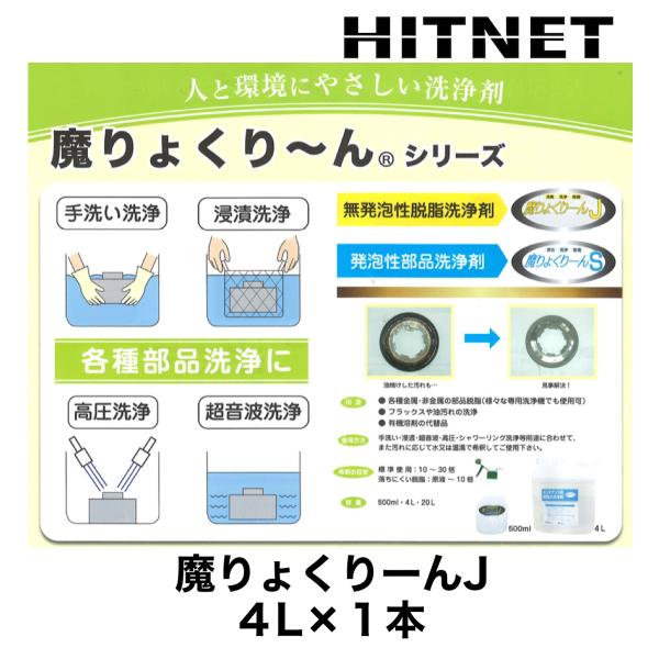 無発砲性脱脂洗浄剤　魔りょくりーんJ　4L
