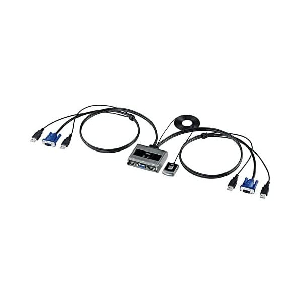 サンワサプライ パソコン切替器(エミュレーション非搭載・手元スイッチ付き) SW-KVM2UUSN2