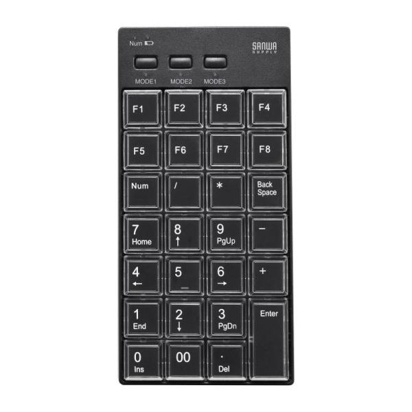 他サイト： サンワサプライ プログラマブルテンキー(Bluetoothモデル) NT-BT26BKの商品画像