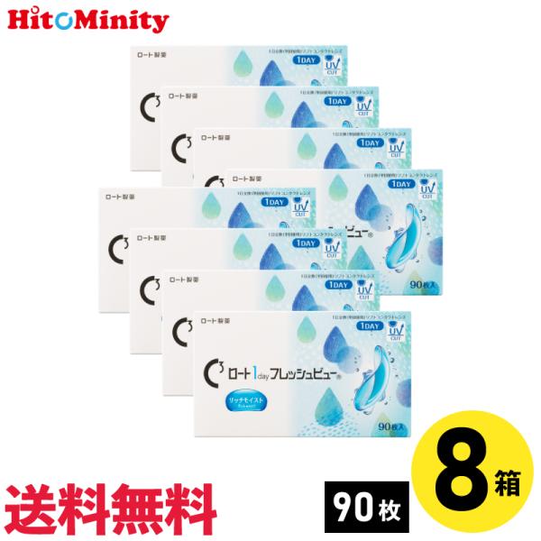 【8箱】ロート ワンデーフレッシュビュー リッチモイスト 1箱90枚入り コンタクトレンズ 1day