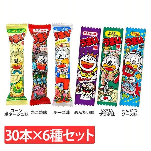やおきん うまい棒 180本（30本×6種類）詰め合わせセット (D) : お酒の