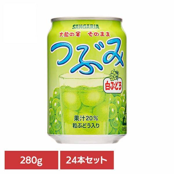 ぶどう 粒 つぶみ サンガリア 飲料 ソフトドリンク つぶ ジュース つぶみ白ぶどう280g×24本