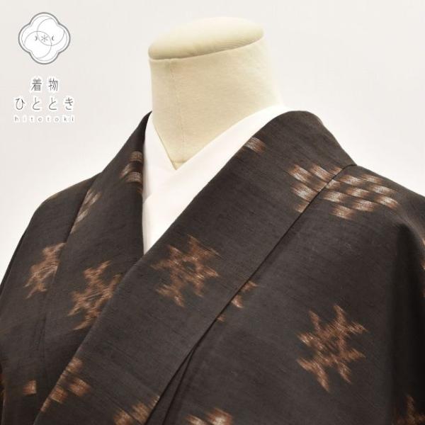 紬 リサイクル着物 身丈167cm 裄丈64cm 特選 琉球紬（絣） 正絹