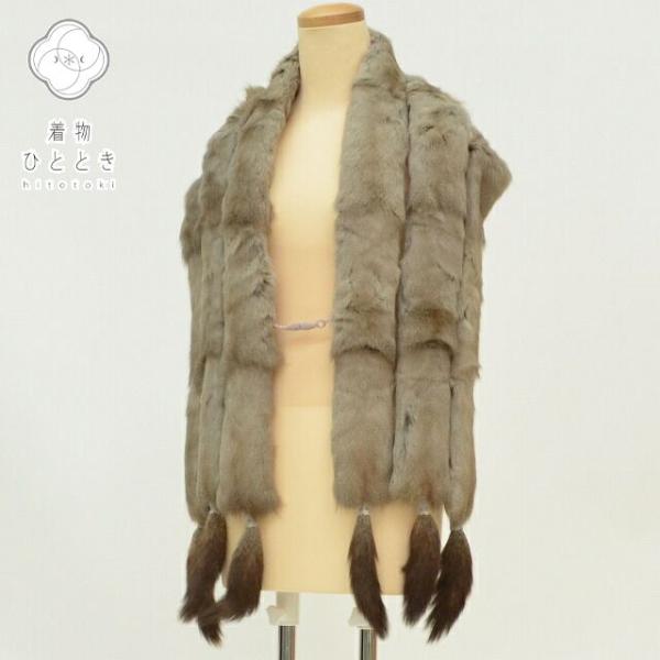 リス毛皮敷物、ショール ショール ストール リス 毛皮 大判 着物 美品 和装小物 kkb1272b