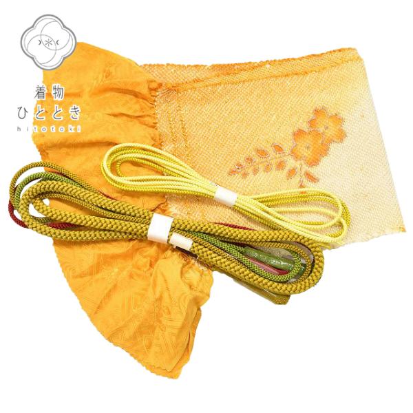 帯締め 帯揚げ セット 正絹 リサイクル和装小物 振袖 総絞り 飾り