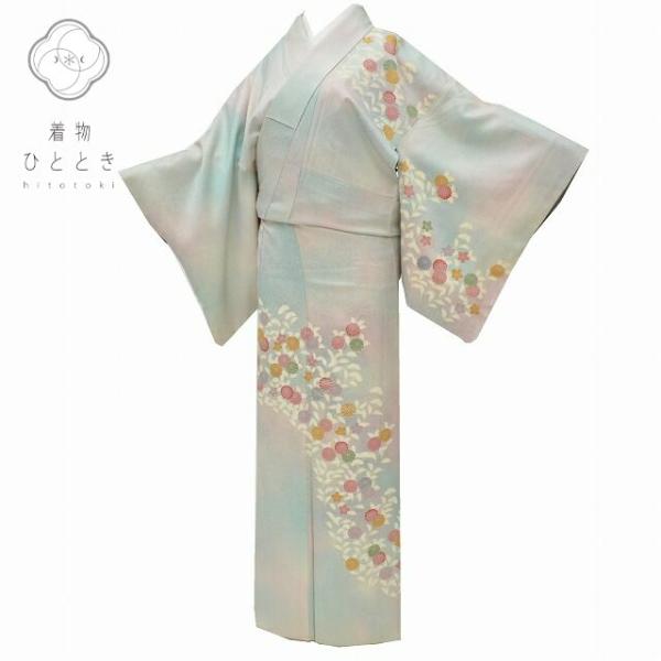 【金粉入り着物】新品着物/別仕立て リサイクル着物 付下げ 中古 正絹 仕立て上がり 袷 金駒刺繍 pp1209b