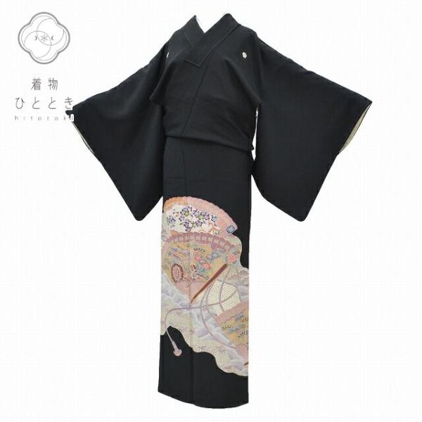 リサイクル着物 黒留袖 中古 正絹 仕立て上がり 五つ紋 比翼付き