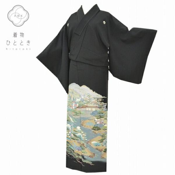 リサイクル着物 黒留袖 中古 正絹 仕立て上がり 五つ紋 比翼付き