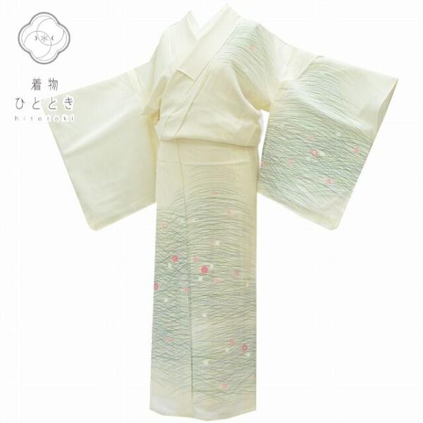 リサイクル着物 付下げ 中古 夏物 正絹 仕立て上がり 絽 盛夏 白系 