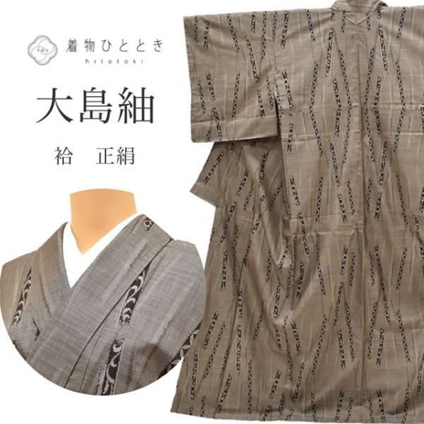 大島紬　着物　美品　袷 着物単品 未使用 新品 美品 作家 袷 大島紬 長羽織 身丈100 裄丈