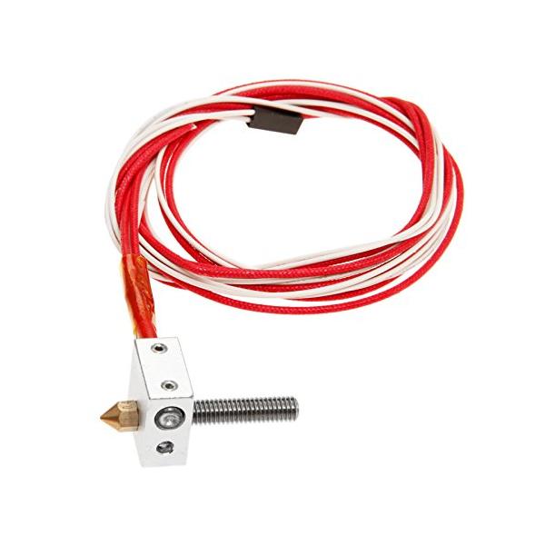 本商品は【互換品】です。国内正規品とは品質・保証・サポートが異なります。Red and White/-/MK8 0.4mm・パッケージ個数:1・仕様：素材：アルミニウム、ステンレス鋼、真鍮。タイプ：MK8　ノズル：0.4mm　のど：M6 ×...