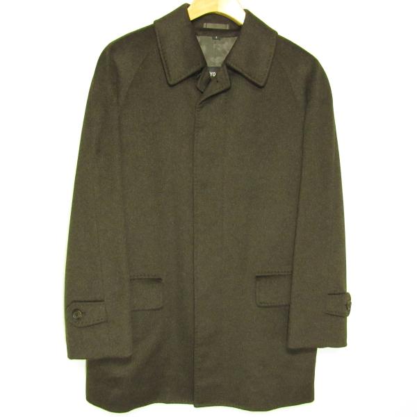 V302/美品 SANYO COAT ステンカラーコート カシミヤ M 黒 SANYOCOAT（サンヨーコート） 美品 メンズ カシミヤ100% ステンカラー