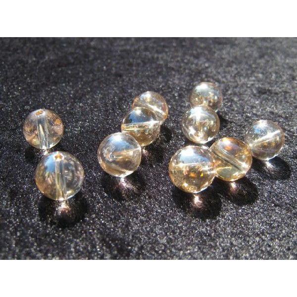 シャンパンオーロラクリスタル（水晶）  10mm ラウンドビーズ