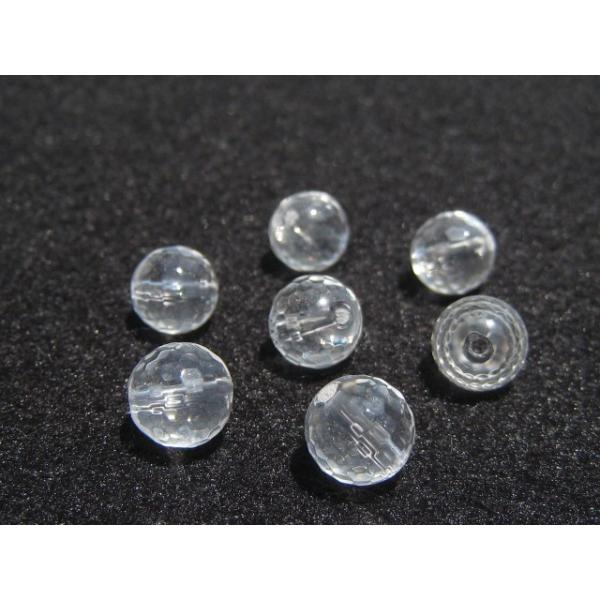 クリスタルクォーツ（水晶） AA+++ 8mm 128面ラウンドカットビーズ