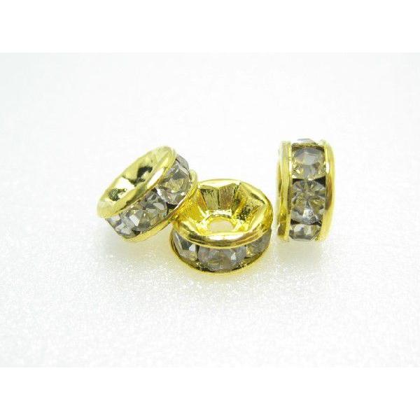ロンデル 6mm　ゴールド×クリア　