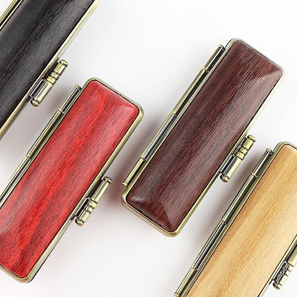 木目調 おしゃれ 印鑑ケース 朱肉付  ハンコケース 個人印鑑ケース 10.5mm〜18.0mm用 実印 銀行印 認印  赤/黒/茶/薄茶【木目調印鑑ケース 選べる4色】