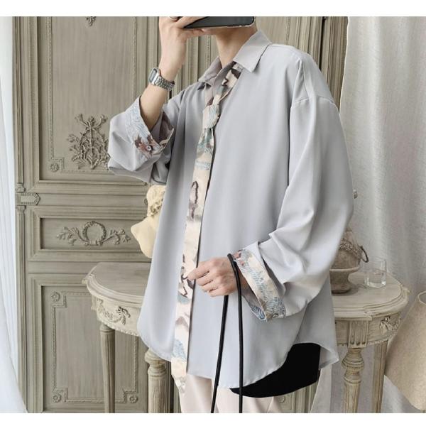 送料無料 メンズ シャツ ネクタイ付き 長袖 ユニセックス ゆったり 柄 韓国ファッション 襟付き 花柄 シンプル オシャレ 吸汗速乾 柔らかい Buyee Buyee 일본 통신 판매 상품 옥션의 대리 입찰 대리 구매 서비스