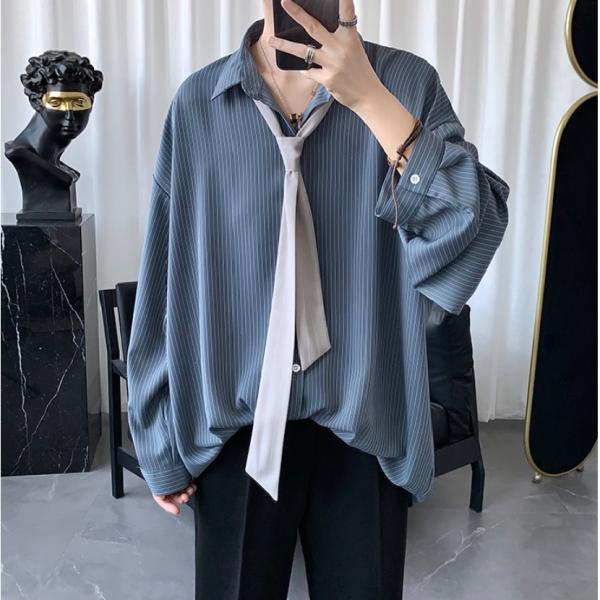 ストライプシャツ 韓国 みんな探してる人気モノ ストライプシャツ 韓国 メンズファッション