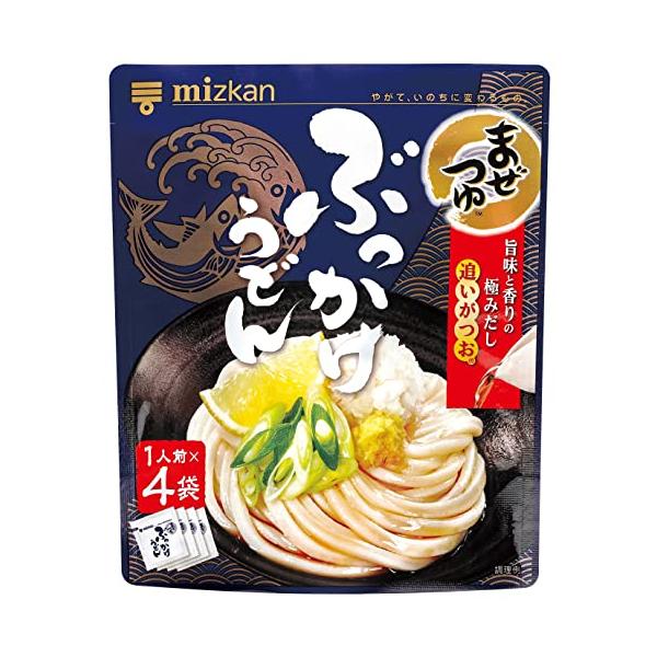 「商品情報」説明商品紹介うどんなどの麺にかけるだけでいつもと違う美味しさが楽しめる、1人前使い切りの小袋が4袋入っている麺用調味料です。1人での食事から家族の食事まで幅広いシーンで広く手軽にお使いいただけます。味の種類は、旨味と香りを極めた...