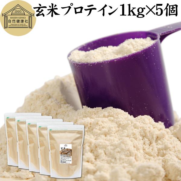 玄米プロテイン 1kg×5個 ブラウンライス プロテイン ライス 無添加