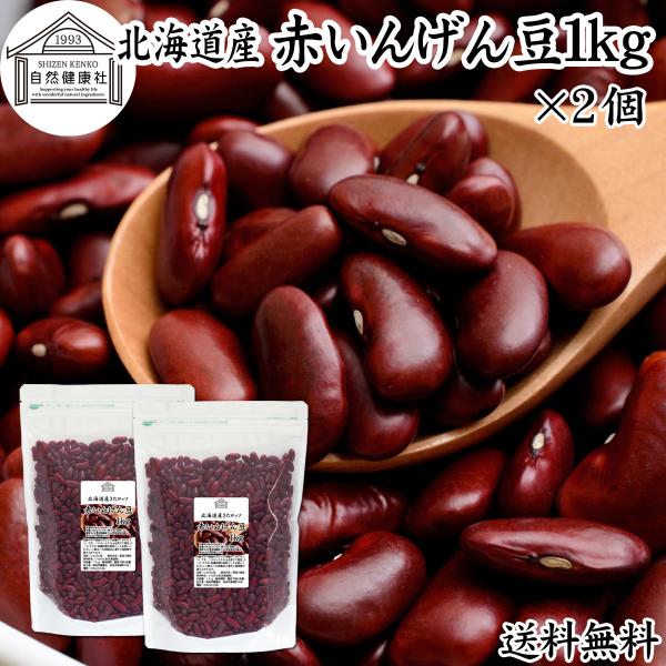 国産 赤いんげん豆 1kg×2個 インゲン豆 北海道産 きたロッソ 乾燥